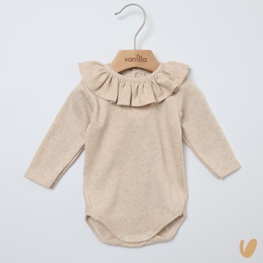 Body con colletto volant Body Manica Lunga