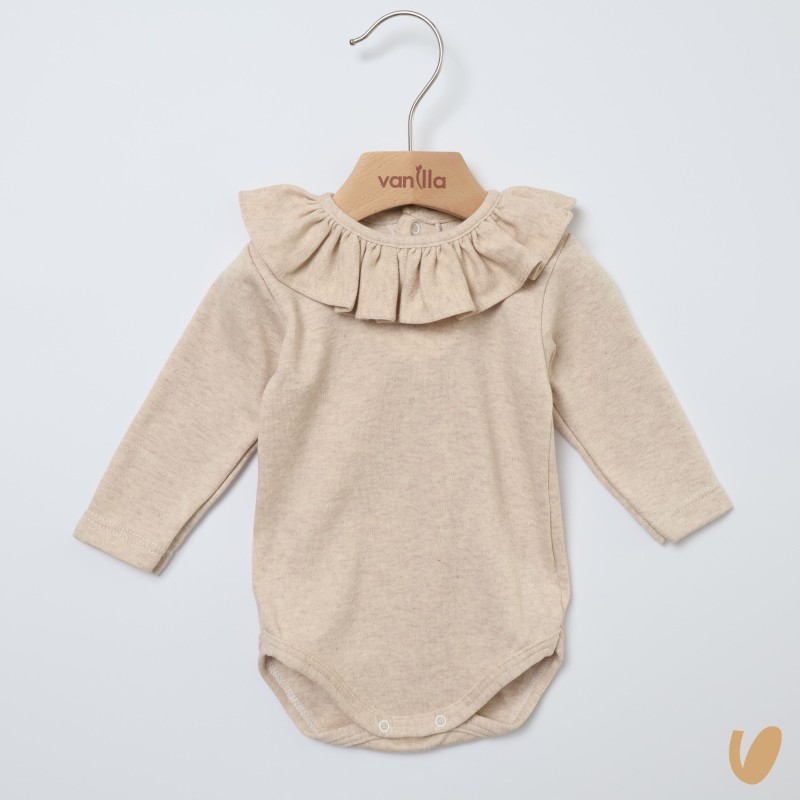 Body con colletto volant Body Manica Lunga