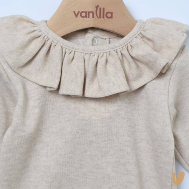 Body con colletto volant Body Manica Lunga