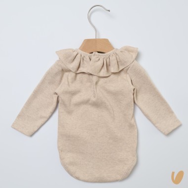 Body con colletto volant Body Manica Lunga