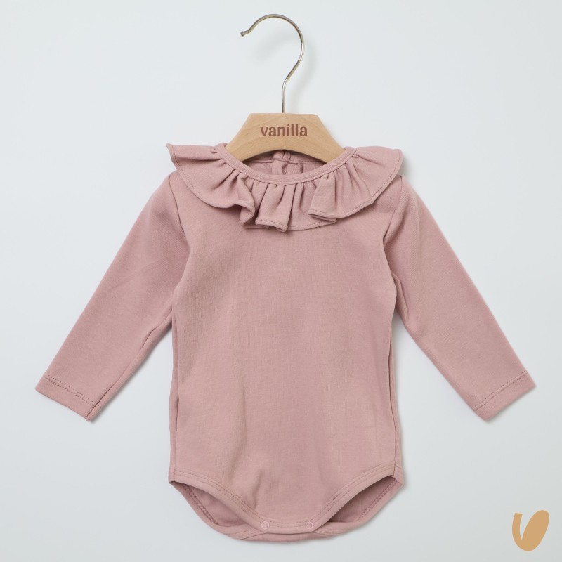 Body con colletto volant Body Manica Lunga