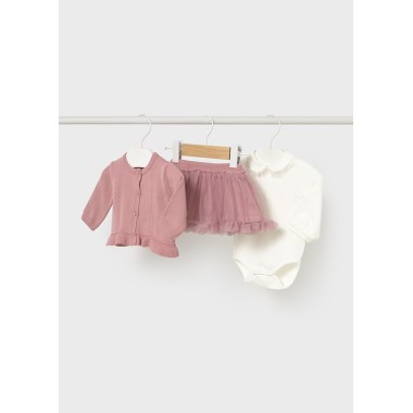 Completo Body Cardigan e Gonna Neonata
