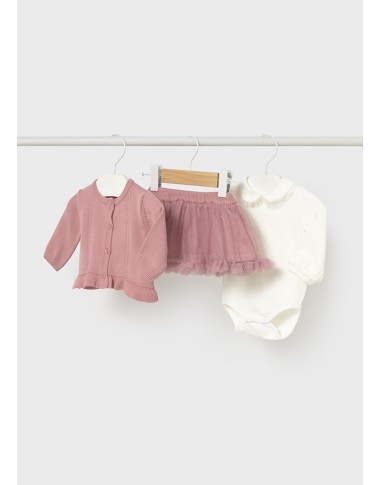 Completo Body Cardigan e Gonna Neonata