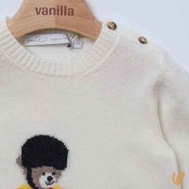 Maglia orsetto lana e cashmere Bimbo