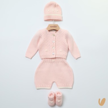 Completo lana nodi d'amore Set Nascita e Uscita Clinica