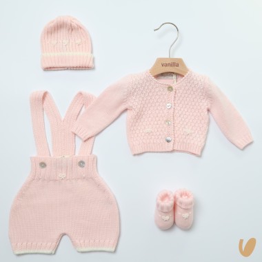 Completo lana nodi d'amore Set Nascita e Uscita Clinica