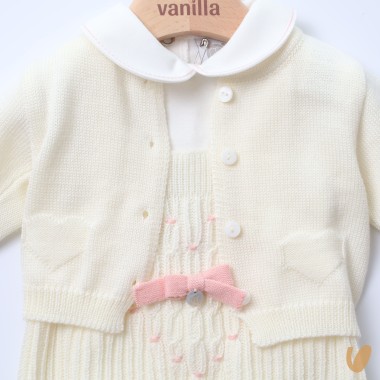 Completo nascita cuore in lana Set Nascita e Uscita Clinica