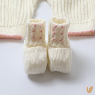 Completo nascita cuore in lana Set Nascita e Uscita Clinica