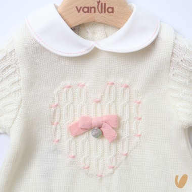 Completo nascita cuore in lana Set Nascita e Uscita Clinica