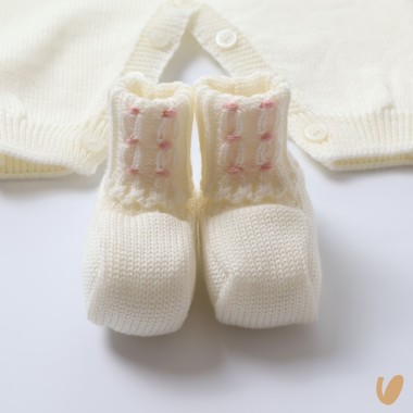 Completo nascita cuore in lana Set Nascita e Uscita Clinica