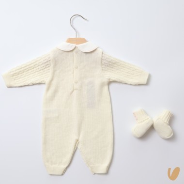 Completo nascita cuore in lana Set Nascita e Uscita Clinica