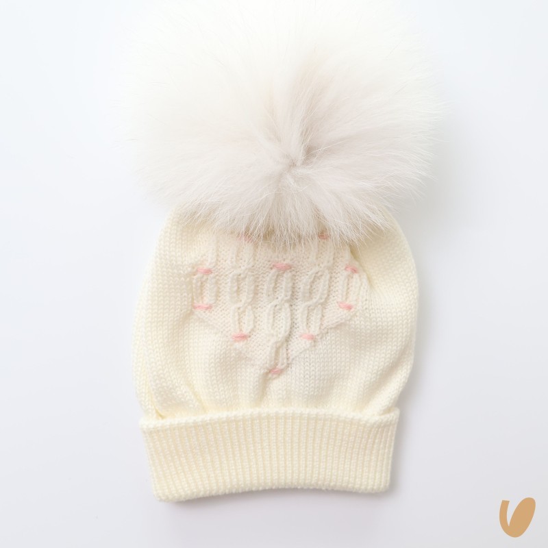 Cappello in lana pompon Cappello e Babbucce