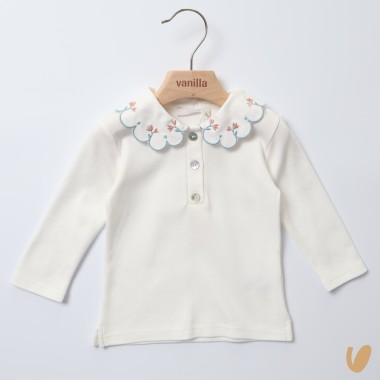Polo colletto ricamato Neonata