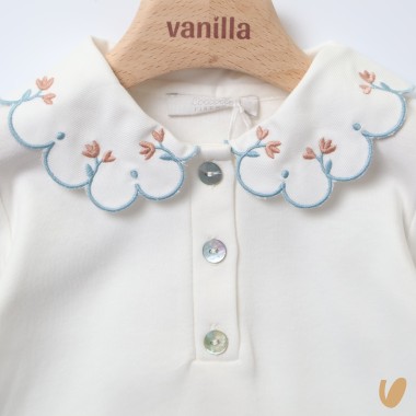 Polo colletto ricamato Neonata