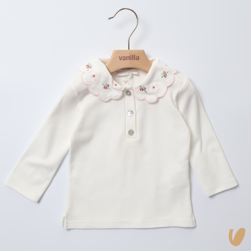Polo colletto ricamato Neonata