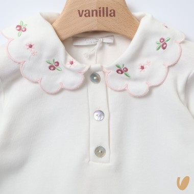 Polo colletto ricamato Neonata