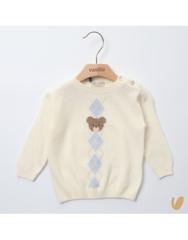 Wool and cashmere tear sweater and rhombus sweater