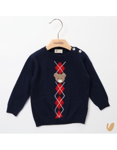 Wool and cashmere tear sweater and rhombus sweater