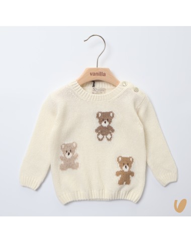 Maglioncino orsetti lana e cashmere Neonato