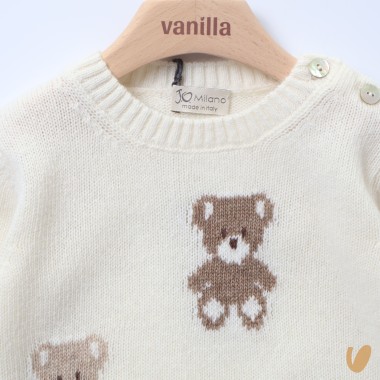 Maglioncino orsetti lana e cashmere Neonato
