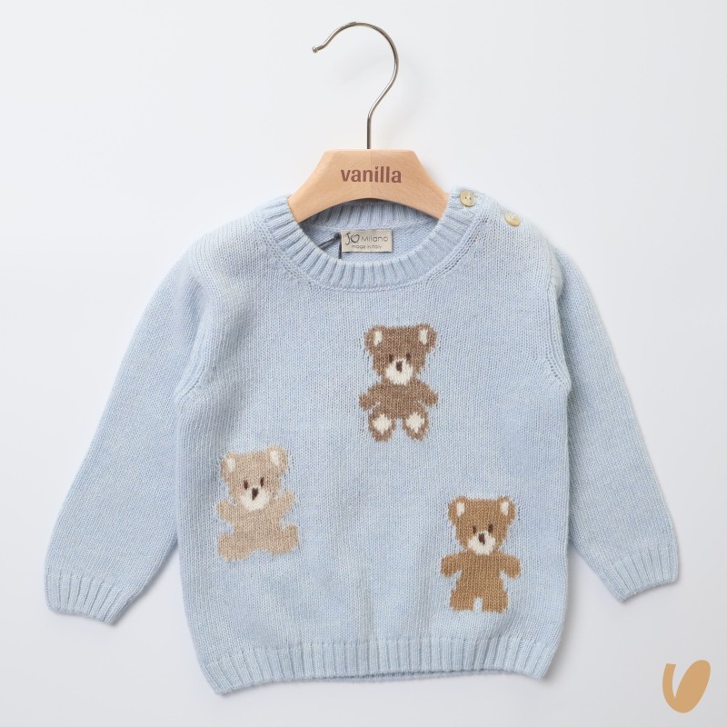 Maglioncino orsetti lana e cashmere Neonato