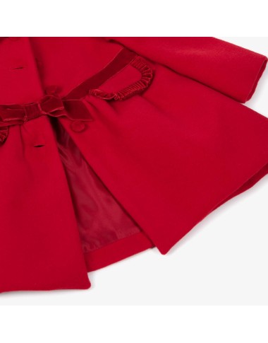 Coat with velvet bow