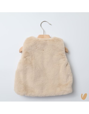 Smanicato in ecopelliccia ricamo fiori Neonata