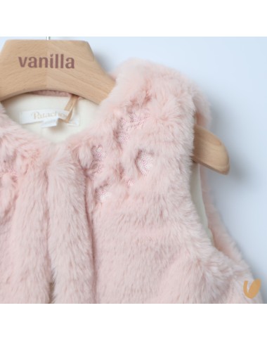 Smanicato in ecopelliccia ricamo fiori Cappotto e Giubbino