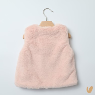 Smanicato in ecopelliccia ricamo fiori Cappotto e Giubbino