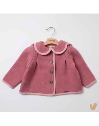 Flower neck wool coat