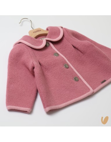 Flower neck wool coat