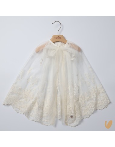 Tulle and macramé cape