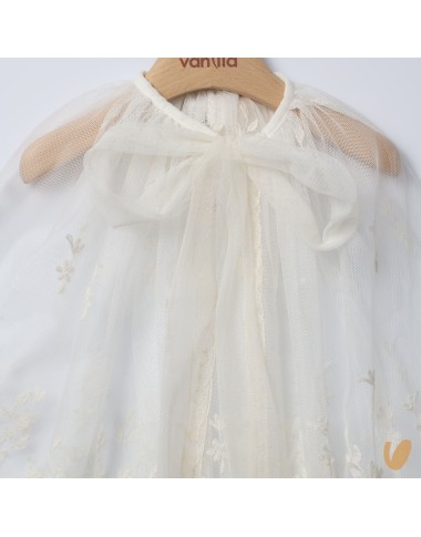 Tulle and macramé cape