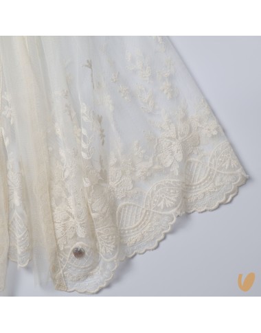 Tulle and macramé cape