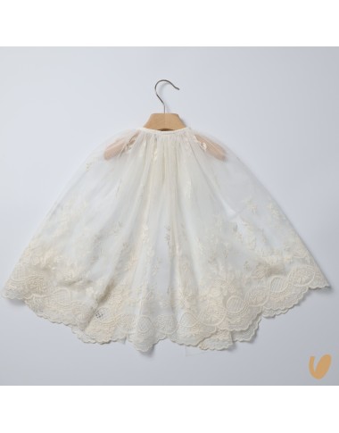 Tulle and macramé cape