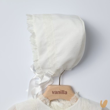 Abito lungo con cuffia battesimale Battesimo