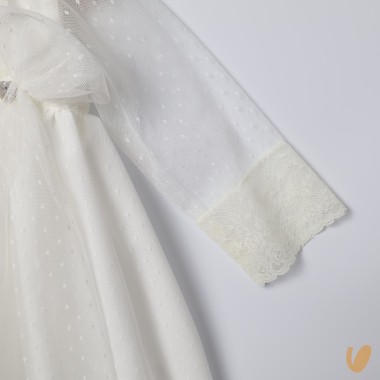 Abito lungo con cuffia battesimale Battesimo