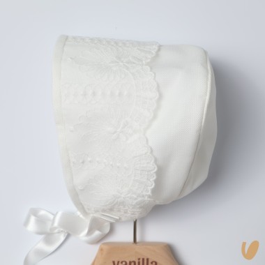 Abito lungo con cuffia battesimale Battesimo