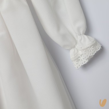 Abito lungo con cuffia battesimale Battesimo