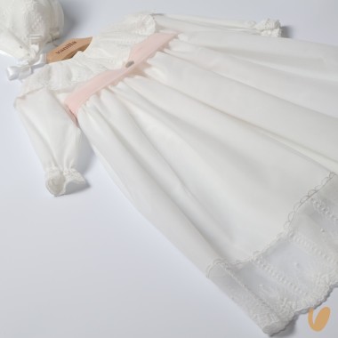 Abito lungo con cuffia battesimale Battesimo