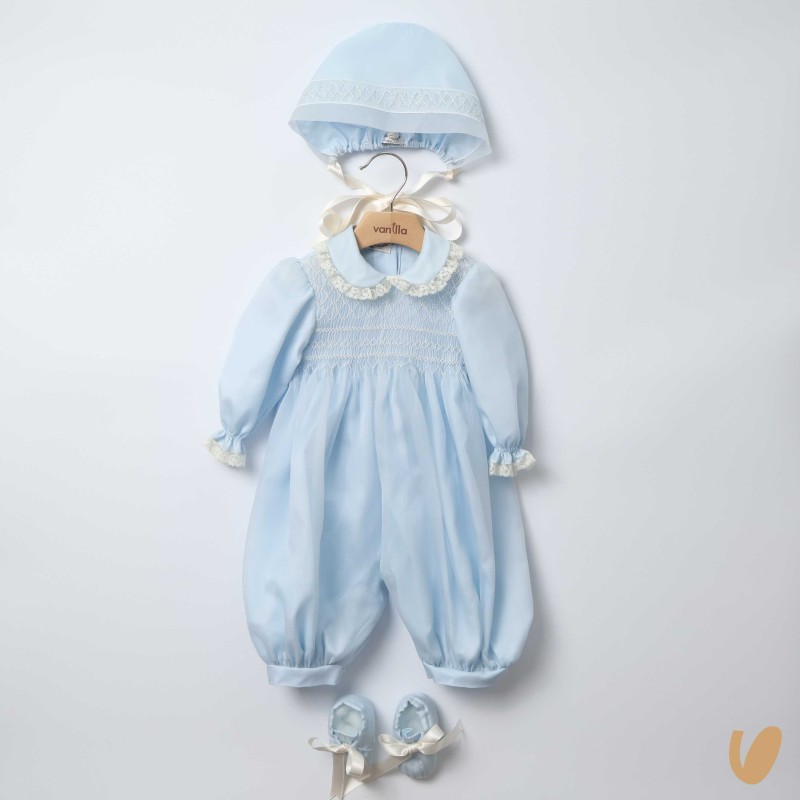 Completo in pura seta battesimale Battesimo