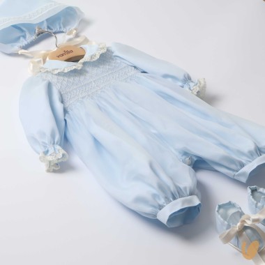 Completo in pura seta battesimale Battesimo