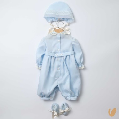 Completo in pura seta battesimale Battesimo