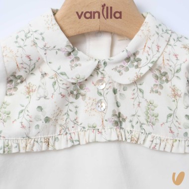 Completo in ciniglia fiorellini Completo e Pagliaccetto