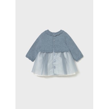 Abito combinato tricot e tulle Neonata