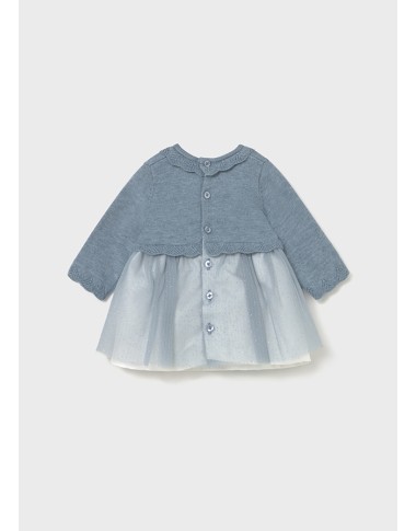 Abito combinato tricot e tulle Neonata