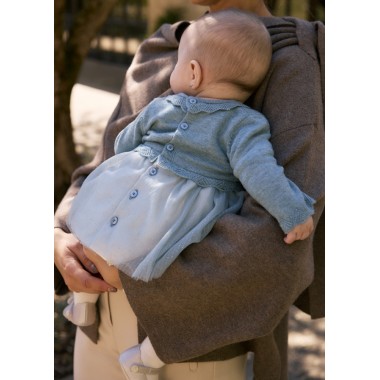 Abito combinato tricot e tulle Neonata