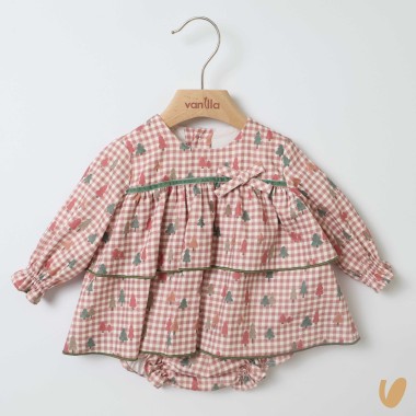 Mini abito stampa alberelli Neonata