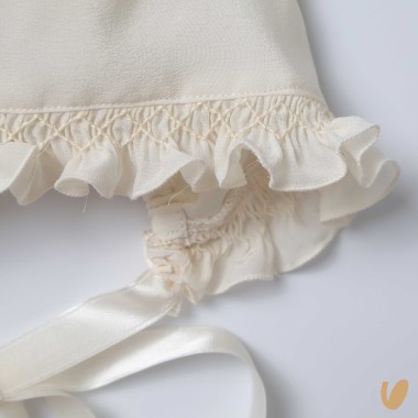 Cuffietta seta e punto smock Cappello e Guanti