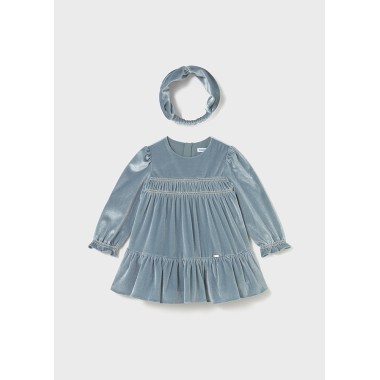 Abito e Fascia in velluto Neonata